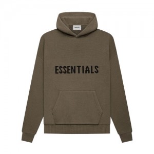 Essentials Fear of God Knit Pullover Hoodie Herren Kaffee | ESS-SN593309