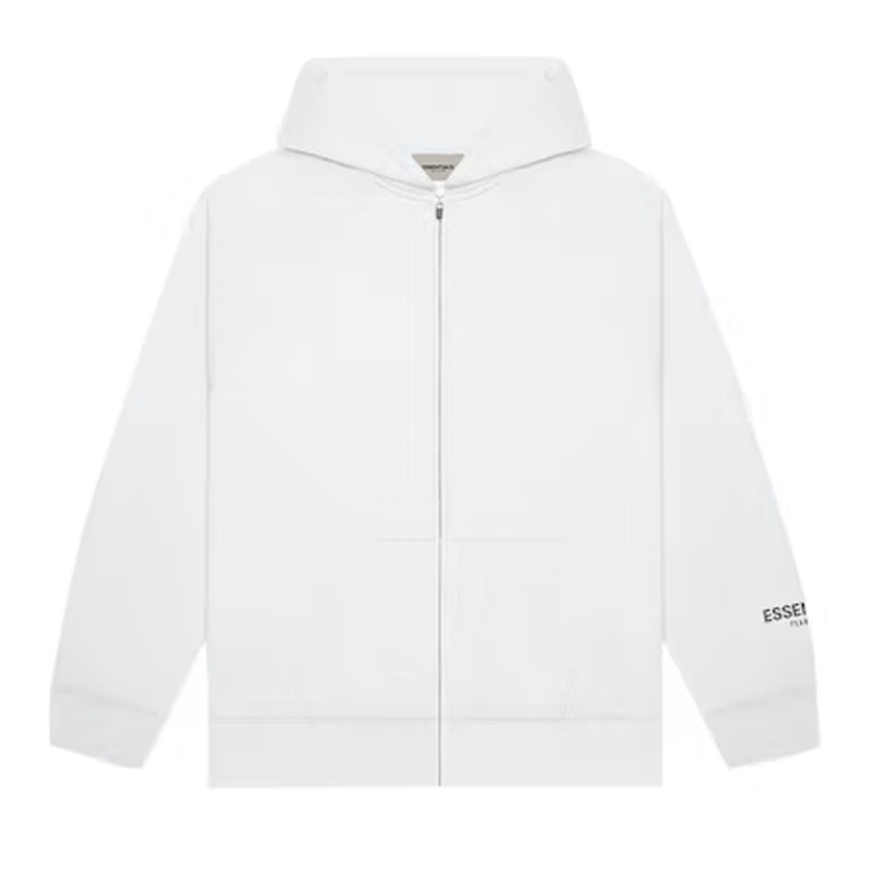 Essentials Fear of God Full Zip Up Hoodie Herren Weiß | ESS-SN593316