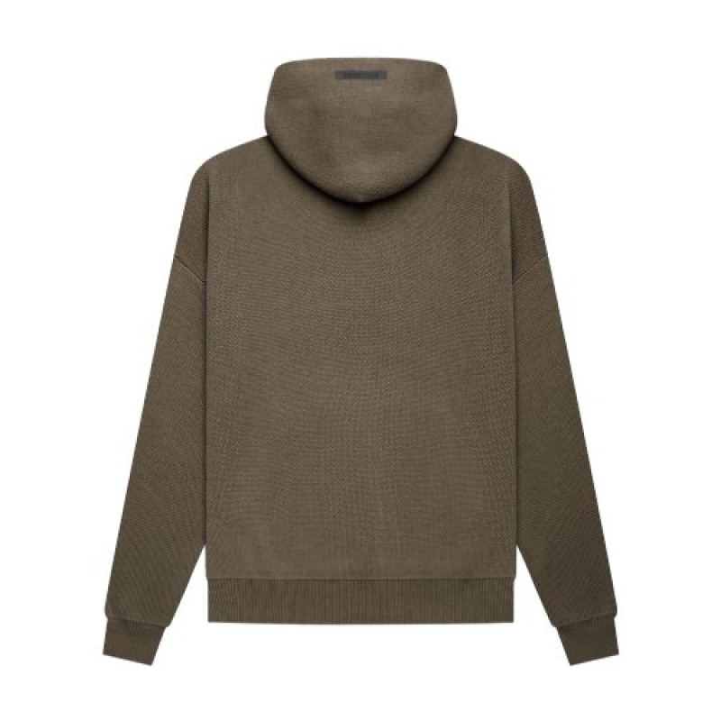 Essentials Fear of God Knit Pullover Hoodie Herren Kaffee | ESS-SN593309