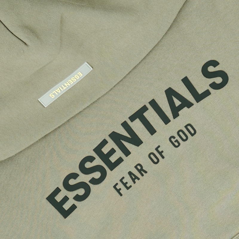 Essentials Fear of God Taupe Hoodie Herren Grün | ESS-SN593289